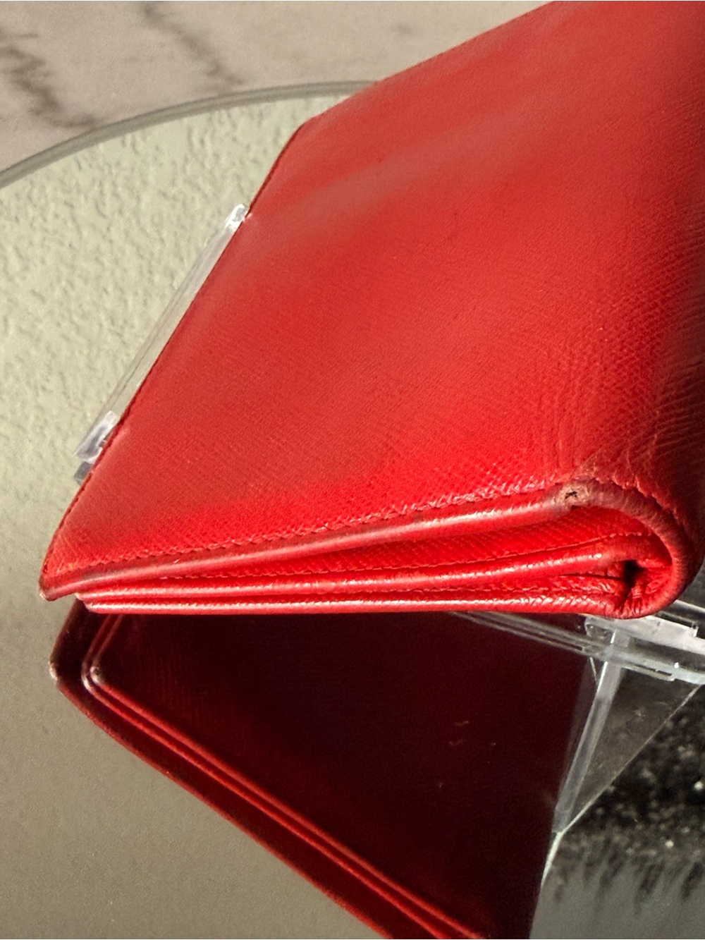 Prada Saffiano Leather Wallet Red Triangle Logo - Picture 5 of 9